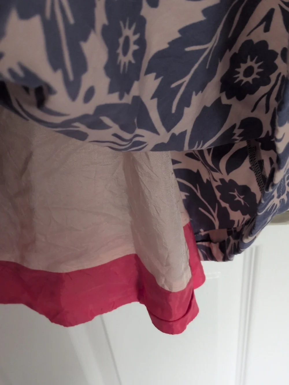 Mini Boden Blue & Pink Floral Cap Sleeve Dress - 7/8